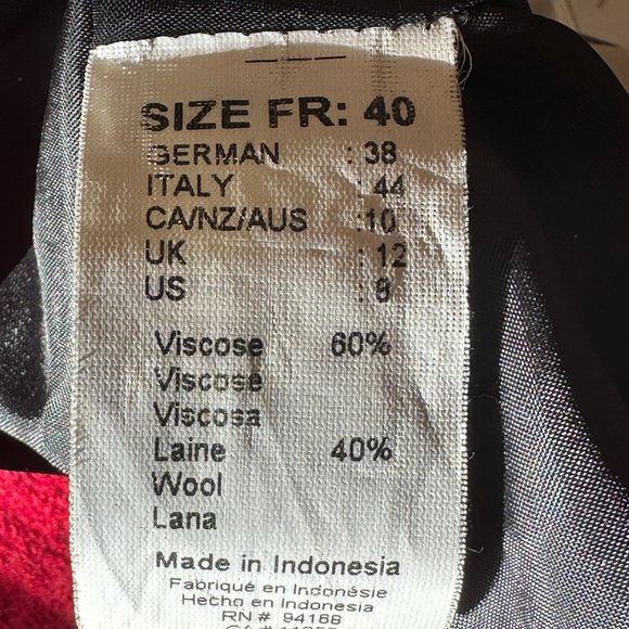 Vintage Jacques Ruc Red Wool Blend A Line Full Skirt 8 - Picture 8 of 10